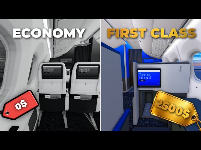 I Flew Economy vs First Class on Roblox