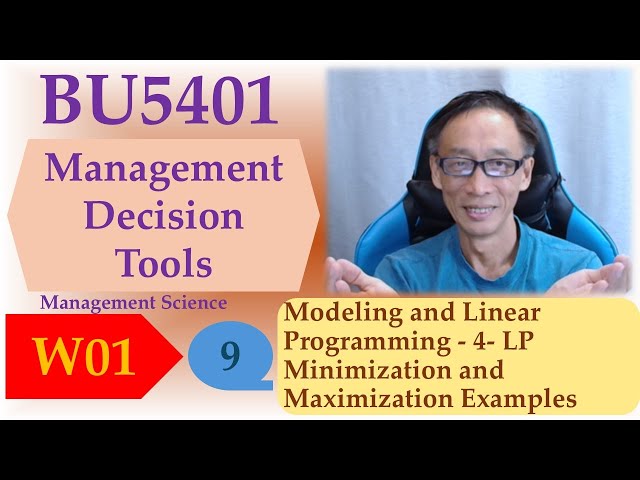 Modeling and Linear Programming - 4- LP Minimization and Maximization Examples