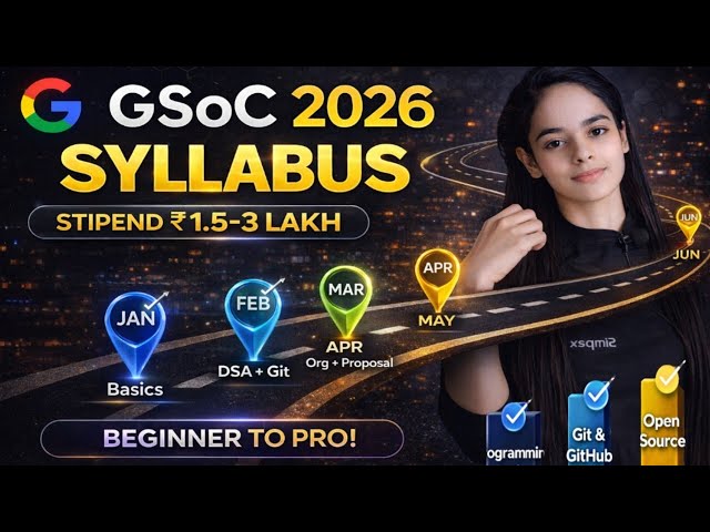 GSoC 2026 Complete Syllabus | Beginner to Selection | Module 1–6 || Full Roadmap + Stipend  (Hindi)