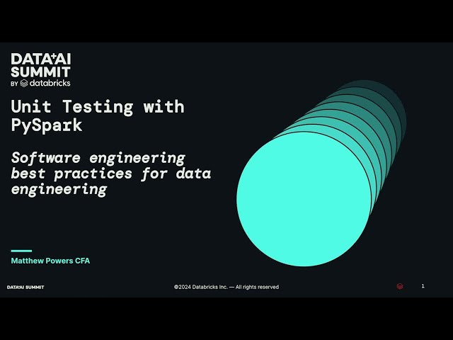 Best Practices for Unit Testing PySpark