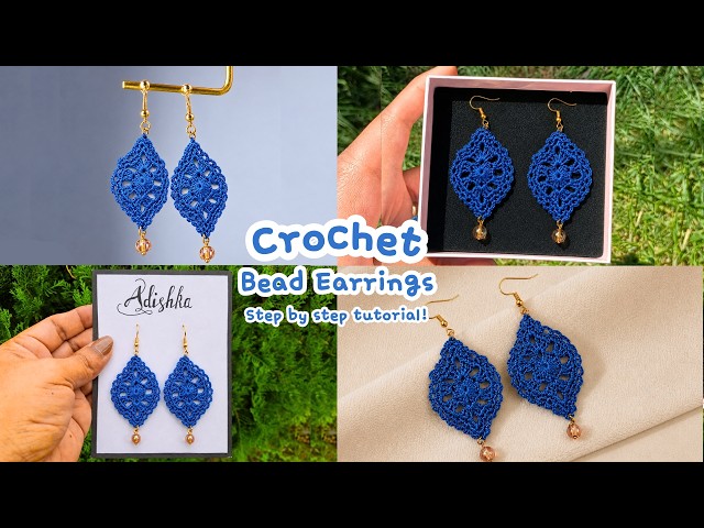 How to make a pair of simple Crochet Earrings in JUST 10 MINS | Easy Step by step pattern Tutorial