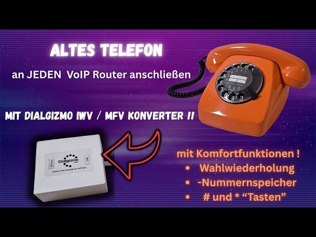 Connect an old phone with an IWV/MFV converter to any VoIP router using Dialgizmo – anyone can do...