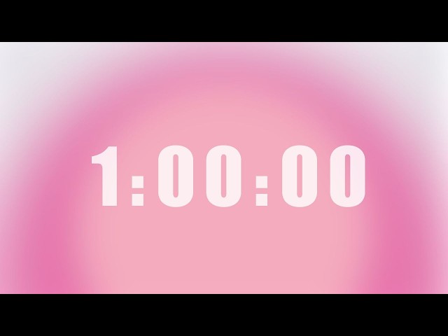 1-Hour Focus Timer 🌸 | Silent Study Timer • Soft Alarm Only | Pink Aura for Calm Focus