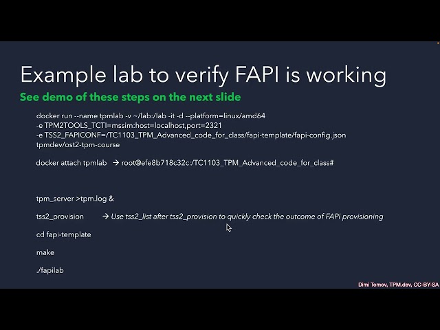 Advanced Trusted Platform Modules (TPMs) Usage TC1103 Lecture B