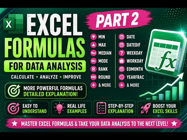 Excel Formulas for Data Science | SUM, SUMIF, SUMIFS, IF, IFS, AVERAGE & COUNT | Part 2 #day12