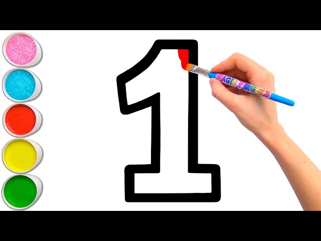 Learn 1 to 10 Numbers Glitter Drawing, Painting and Coloring for Kids & Toddlers | Learning #285