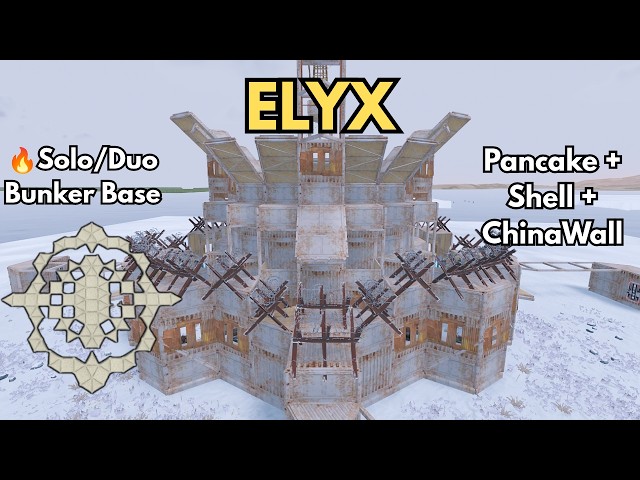 🔥ELYX - PERFECT 2x1 Solo/Duo Bunker Base | ChinaWall + Pancake + Shell | Rust Base Design