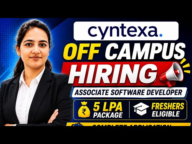 Cyntexa Associate Software Developer Hiring 2026 | Freshers Hiring | ₹5 LPA | Apply Now