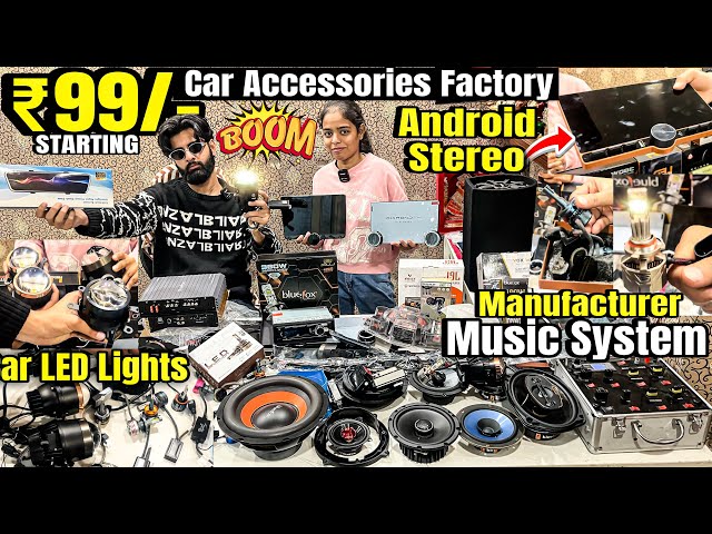 सबसे सस्ता Android Stereo ₹99/-से Car Accessories, Music System, Car LED Light Dash Cam Market Delhi