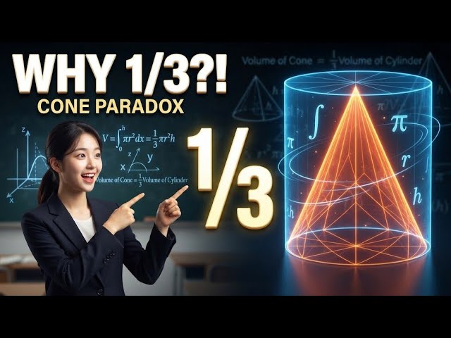 The 1/3 Paradox: Why Is a Cone 1/3 of a Cylinder? 🤯 | Calculus Proof