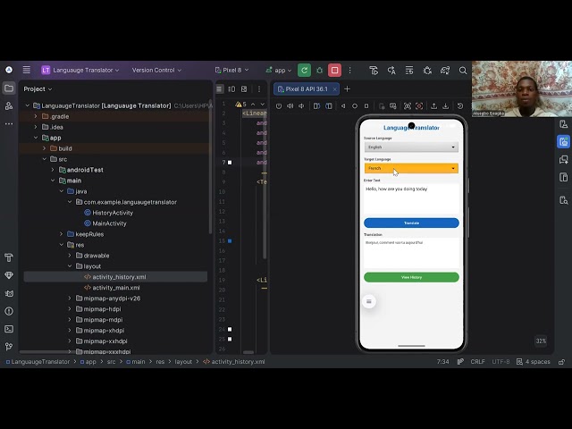 Language translator andriod App built with Java