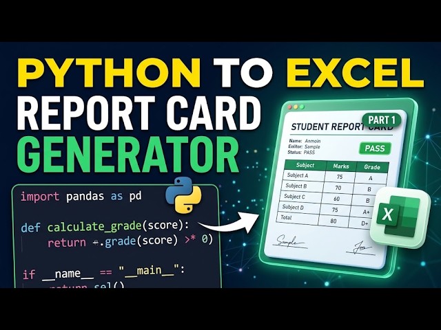 How to Create Excel Report Cards with Python & Pandas | Python Intermediate Tutorial (Part 1)