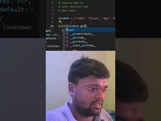 Python Dictionary Key Access Without Errors | dict.get() Trick 🔑 #python  #pythontricks