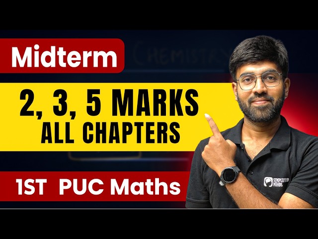 All 2, 3 & 5 Marks Fixed Questions 1st PU Maths Midterm Exam 2026 | Score 75+