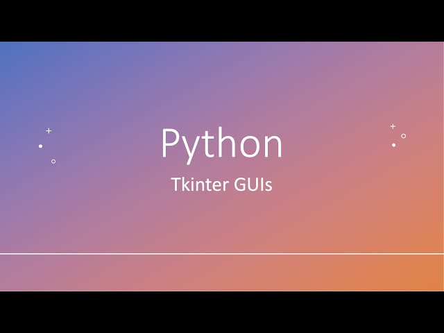 Python: Tkinter GUI