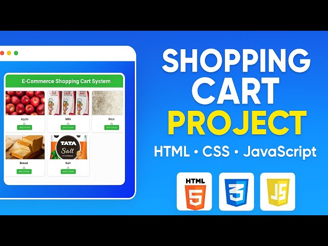 Build Shopping Cart Page in HTML CSS JavaScript | Add to Cart Project in Hindi | with source code