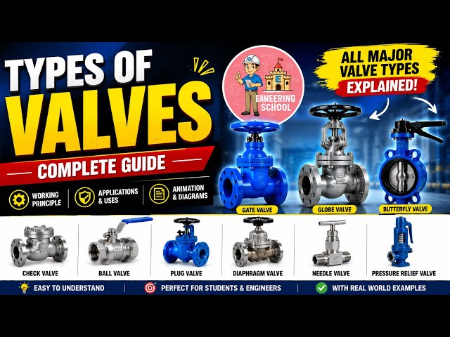 Types of Valves Explained | Gate, Globe, Ball, Butterfly & Check Valves ⚙️ | Complete Valve Guide ✅