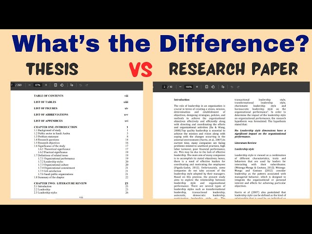 What Is the Difference Between a Thesis and a Research Paper