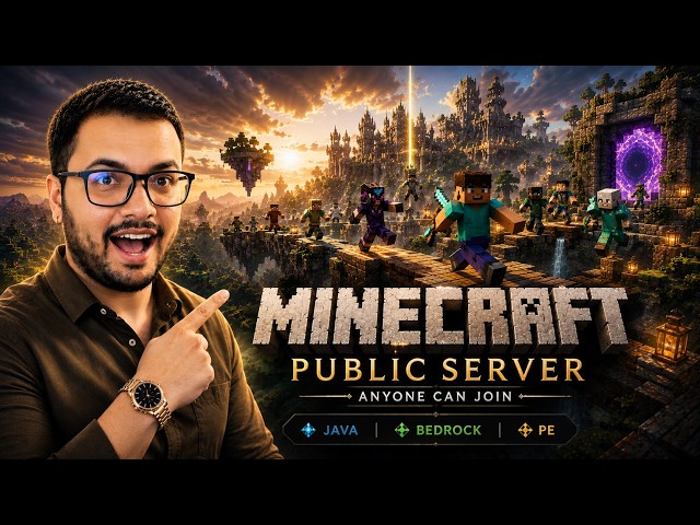 🔥 Minecraft Public Server LIVE | Anyone Can Join! 😍 Java • Bedrock • PE