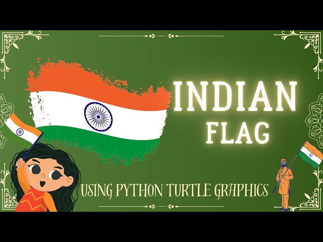 Draw Indian Flag Using Python Turtle Graphics | Step-by-Step Tutorial for Beginners | python