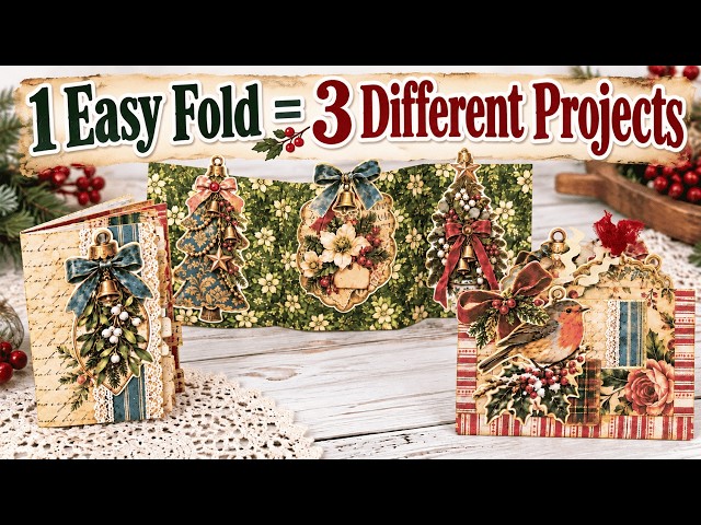 One Fold Makes Three DIFFERENT Junk Journal Projects! | Accordion Fold Tutorial