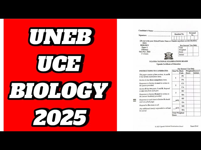 S4 UCE BIOLOGY THEORY 2025 UNEB