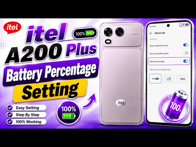 How To itel A200 Plus Battery Percentage Setting || itel A200+ Battery Percentage Show || 2026