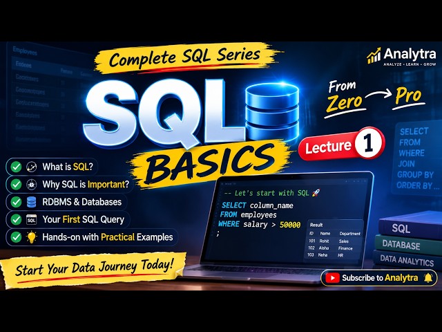 SQL Tutorial for Beginners | Learn SQL in 13 Minutes | Complete SQL Course 2026