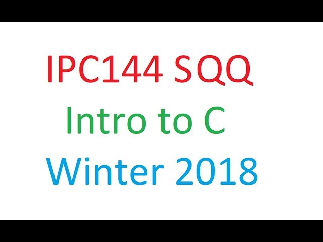 IPC144QQ - Week 9 Text Files and Records