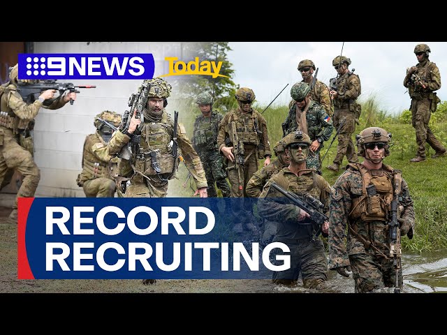Australian Defence Force recruitment figures hit record high | 9 News Australia