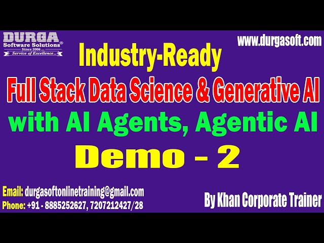 Full Stack Data Science & Generative AI with AI Agents, Agentic AI tutorials || by Khan Trainer