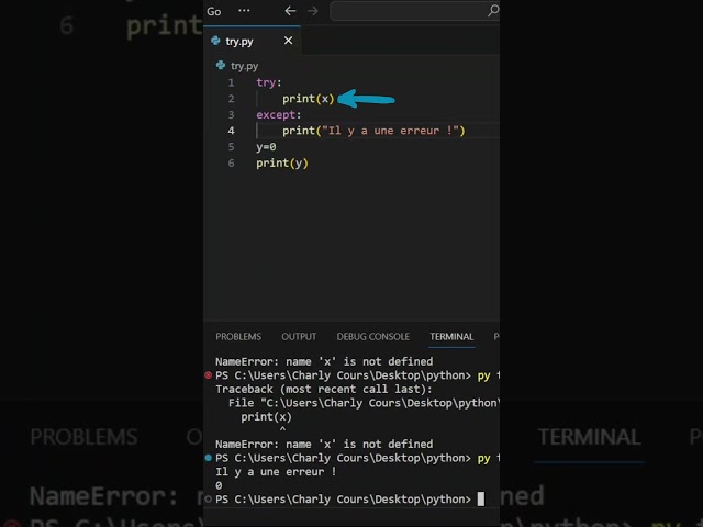 Tu Sais CODER TRY/EXCEPT en PYTHON ? #dev #coding #programming
