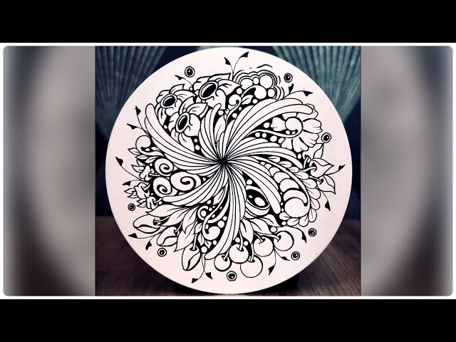 Step by Step Zentangle Inspired Garden Art Drawing Tutorial || Calming Art 