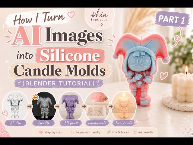 How I Turn AI Images into Silicone Candle Molds (Blender Tutorial) PART 1