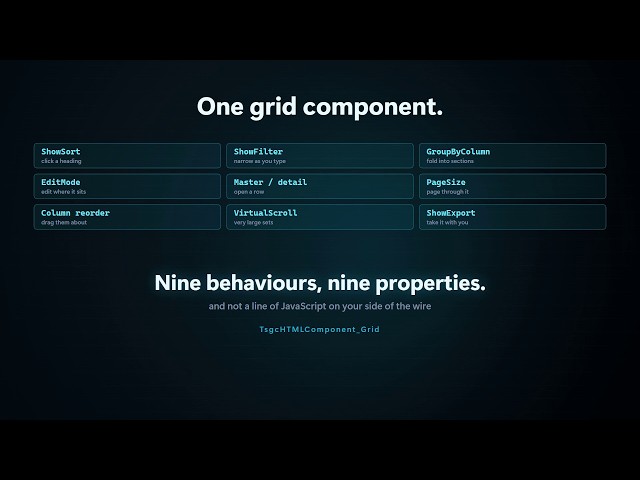 A Delphi web data grid: sorting, paging and filters you configure