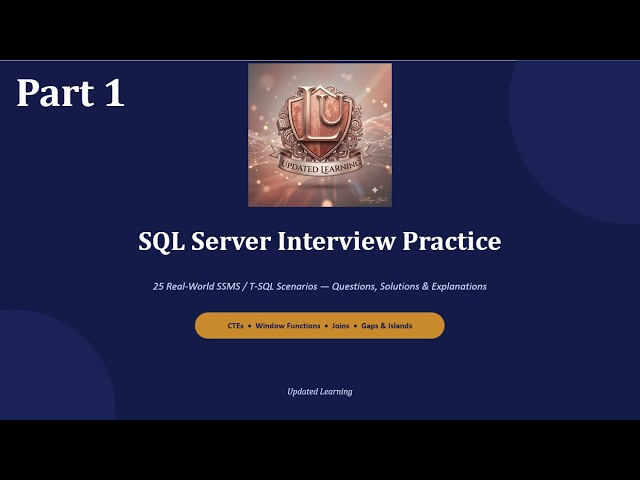 SQL Server Interview Questions - Part 1 | 25 Real Scenarios for Data Analyst & Power BI Developer