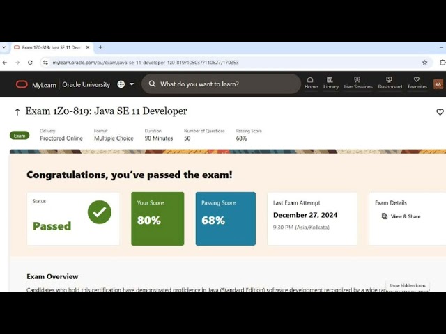 1Z0-819:java SE 11 Developer certifications