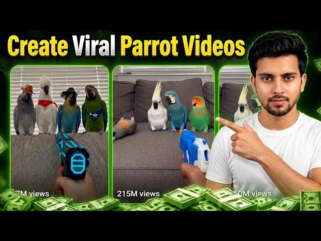 🦜 Create VIRAL AI Parrot Videos in Minutes 🔥 Free AI Tutorial (New Niche!)