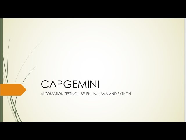 Capgemini Automation Testing Interview Questions ]Selenium, Python, Java]