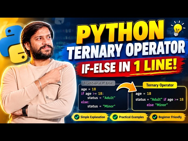 Python Ternary Operator Explained 🔥 | If-Else in One Line | Python Telugu