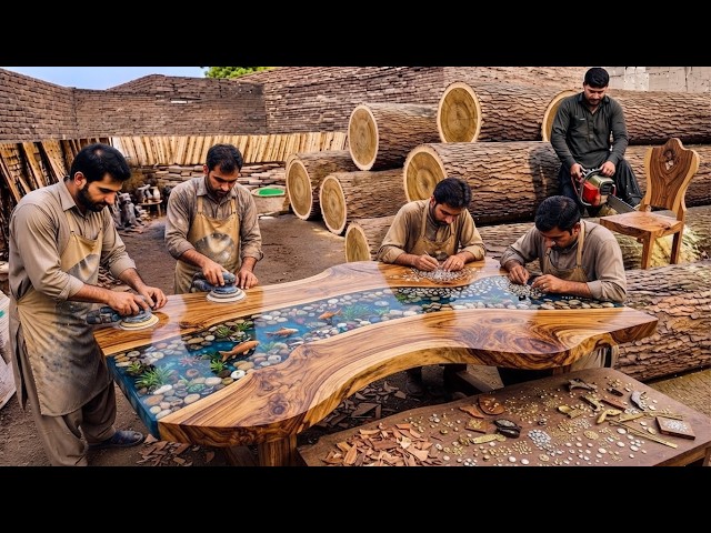 Amazing Process of Making a Stunning Wooden Epoxy Resin Table | Satisfying Woodworking