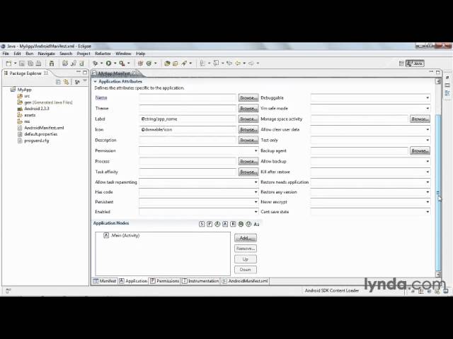 Android Training Android App Fundamentals: manifest
