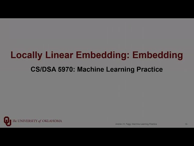 Locally Linear Embedding:  Embedding Process