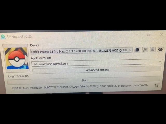 Sideloadly Guru Meditation Error Solution