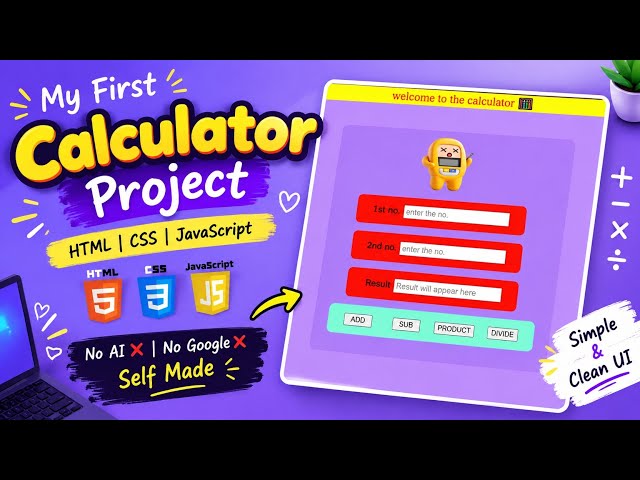 Project 1: cute 🥰 mini calc ( html,css,java script)