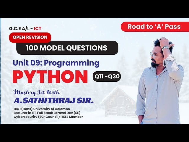 Python | Revision 02 | Free Open Workshop | Mastery ICT With Sathith Sir