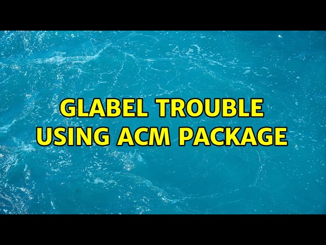 GLabel trouble using acm package