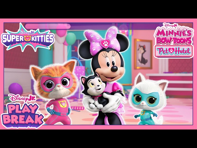 Minnie Mouse & SuperKitties Brain Break Game 🩷🏃‍♀️⏱️ | Obstacle Course | Play Break | @disneyjr