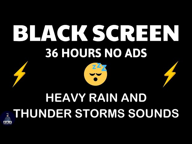 🔴 Heavy Rain and Thunder Sounds for Sleeping - Black Screen | Calm Thunderstorm for Sleep