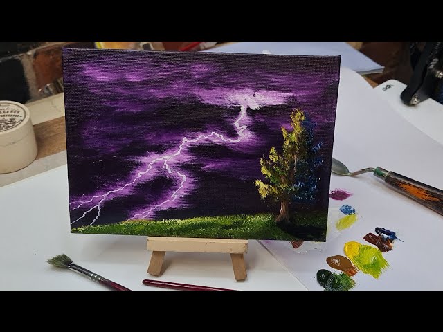 Simple painting tutorial for beginners ⚡️ Easy lightning Painting